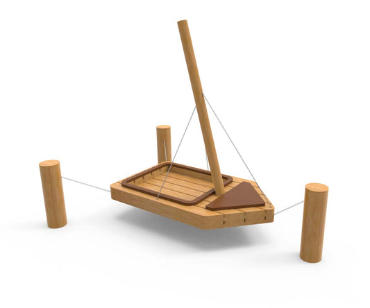 Velero Flotante de Madera - Crucijuegos Woodland