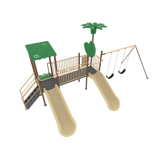 Selva dos torres con pórtico - Crucijuegos Juegos Infantiles